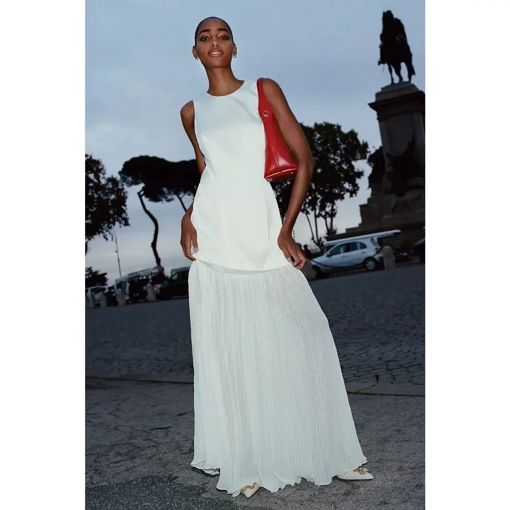 New Anthropologie BHLDN ALIGNE Zane Sleeveless Sheer Skirt Maxi Dress $275 SZ 10